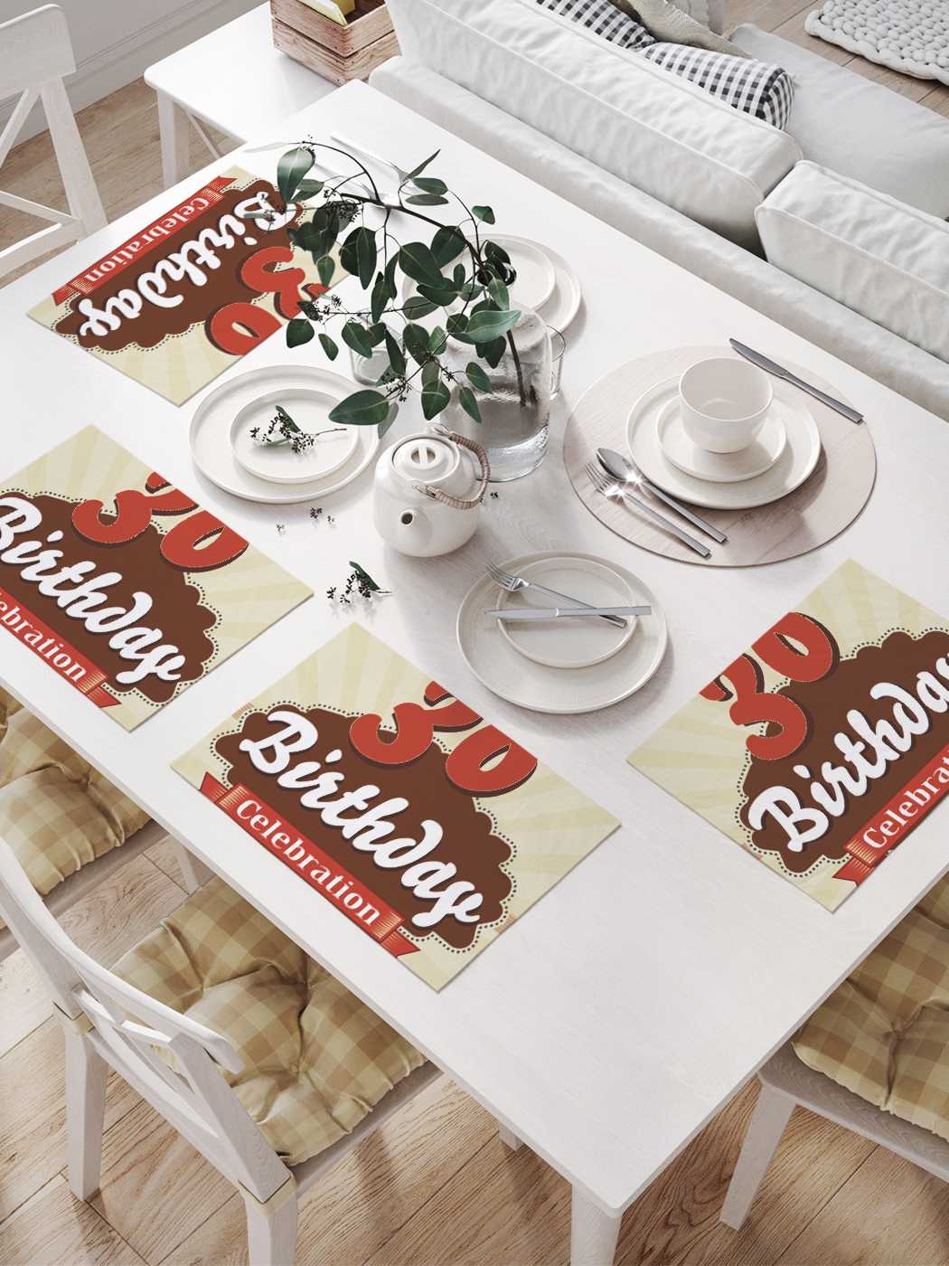 

Комплект салфеток JoyArty "Ретро цифры" для сервировки стола 32х46 см, 4шт, Красный