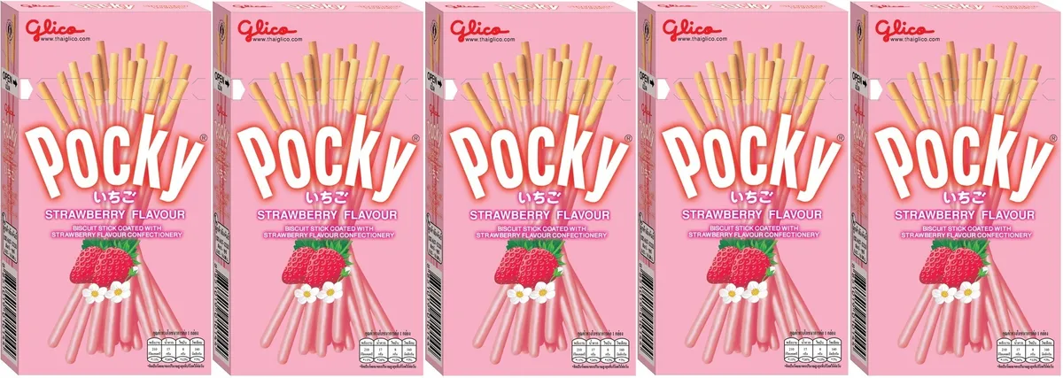 

Шоколадные палочки Pocky Strawberry 45 г*5 шт, Печенье