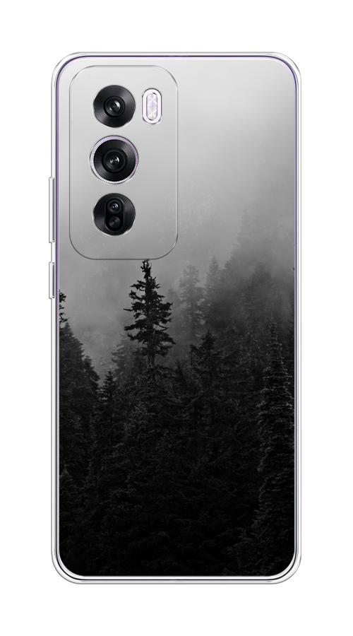 

Чехол на Oppo Reno 12 Pro "Туманный лес", Серый;черный, 2517150-1