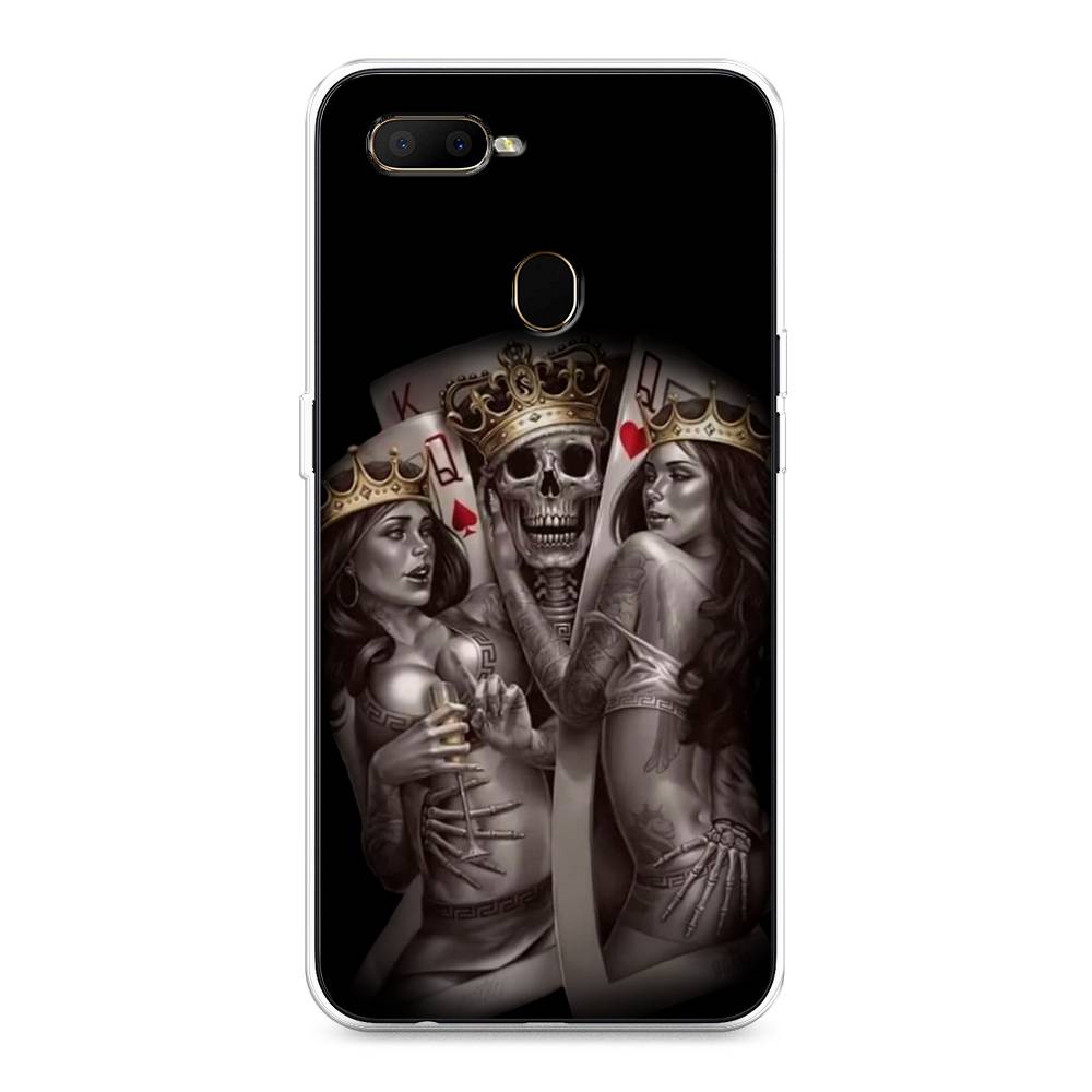 

Чехол для Oppo A5s "Карты король и королевы", Серый;желтый, 252350-6
