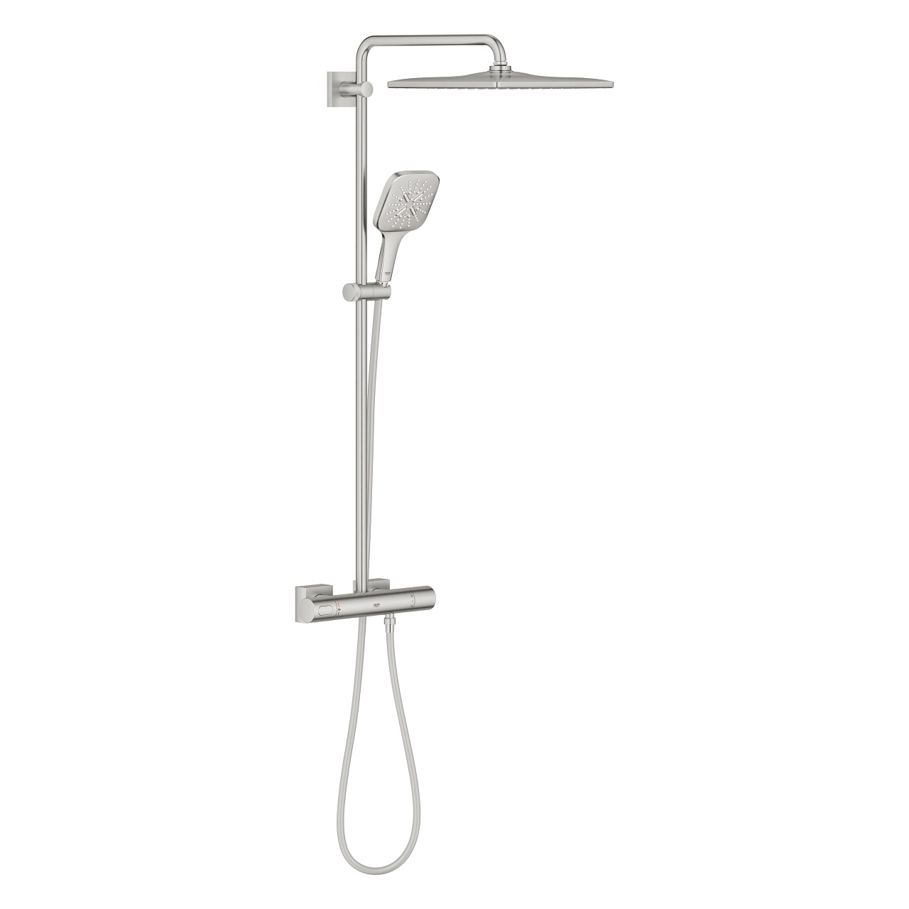 

Душевая система с термостатом GROHE Rainshower SmartActive 310, супер сталь (26837DC0), Бежевый
