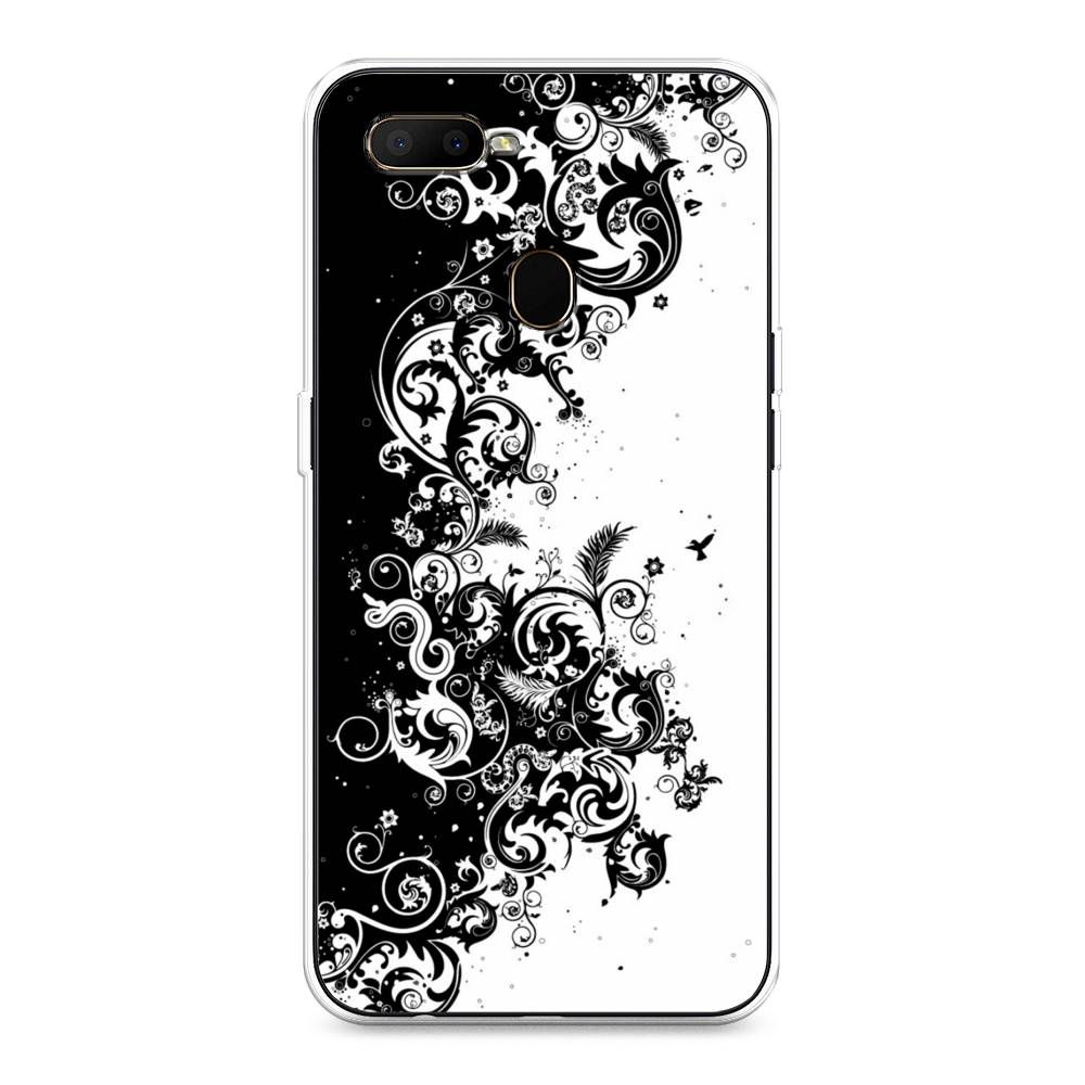 

Чехол для Oppo A5s "Черно белый узор", Белый;черный;серый, 252350-3