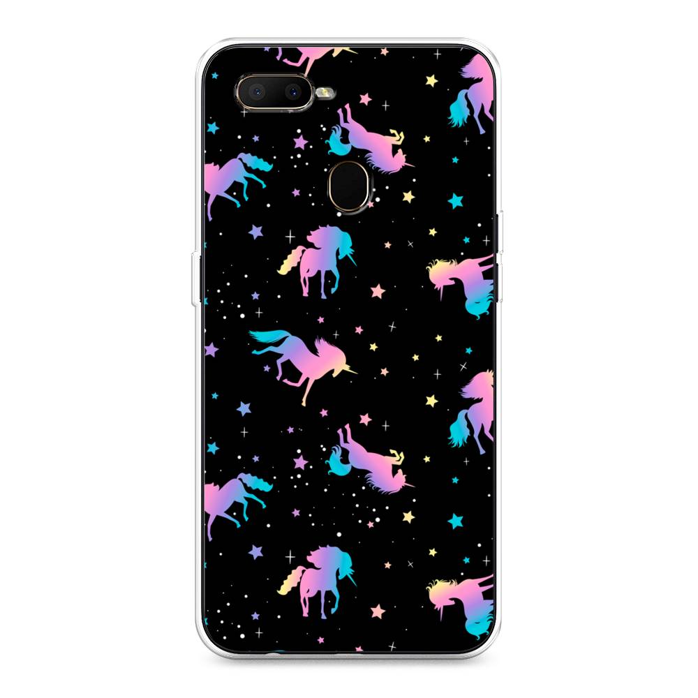 

Чехол на Oppo A5s "Единороги градиент", Черный;розовый;голубой, 252350-1