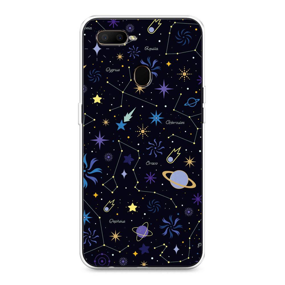 

Чехол для Oppo A5s "Цветной космос", Желтый, 252350-2