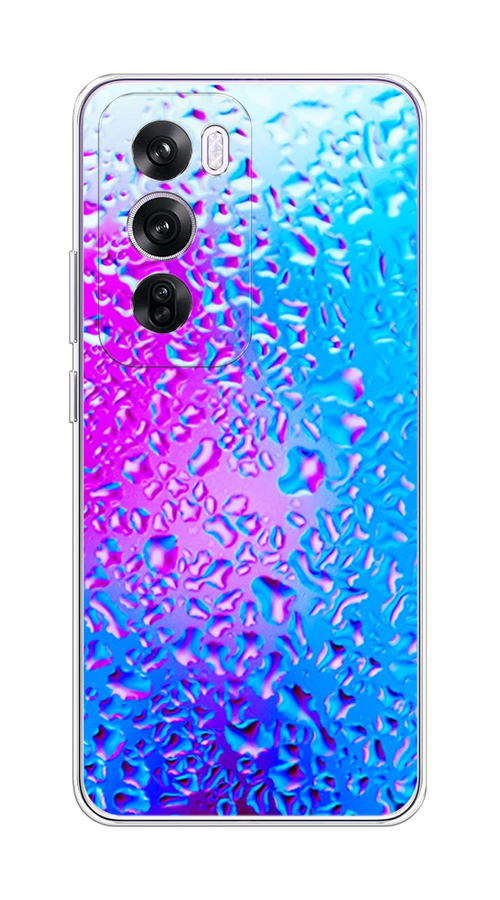 

Чехол на Oppo Reno 12 Pro "Капли на стекле", Бирюзовый;розовый, 2517150-1