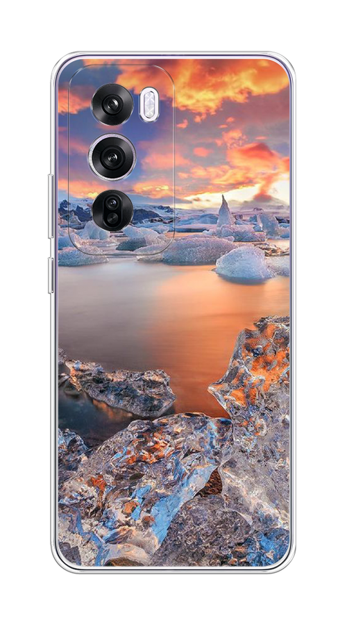 

Чехол на Oppo Reno 12 Pro "Ледники", Синий;оранжевый, 2517150-1