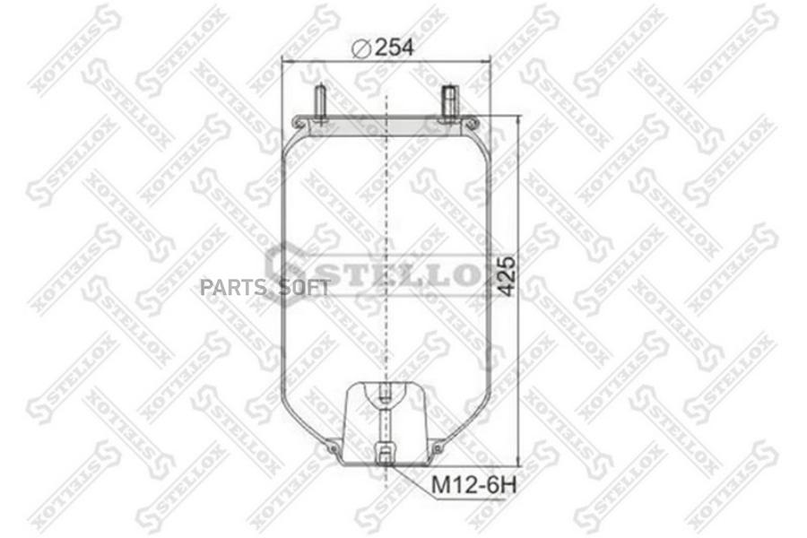 

Пневмоподушка без стакана. !1шп.M12 1шп-шт.M12/20 Н:1отв.M12 ROR,Weweler