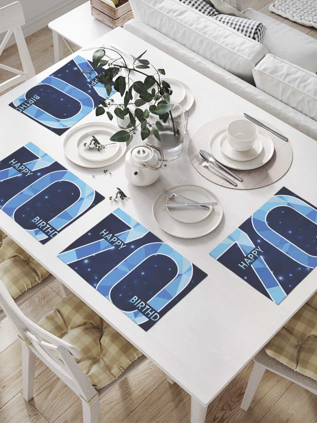 

Комплект салфеток JoyArty "Стеклянная цифра" для сервировки стола 32х46 см, 4шт, Синий