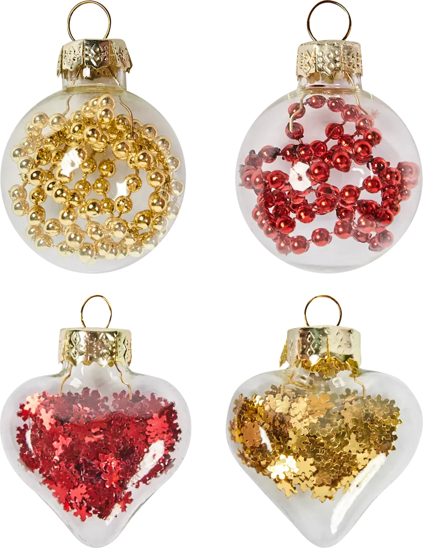 

Набор ёлочных шаров Теплый, 12 шт, 10x3.7x13.8 стекло золотой, Прозрачный;золотистый