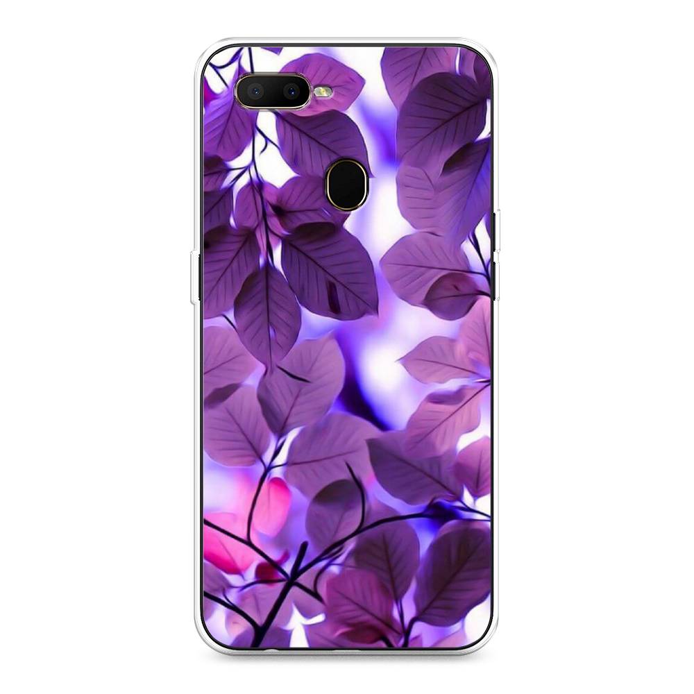 

Чехол для Oppo A5s "Сиреневые листики", Фиолетовый;голубой, 252350-2