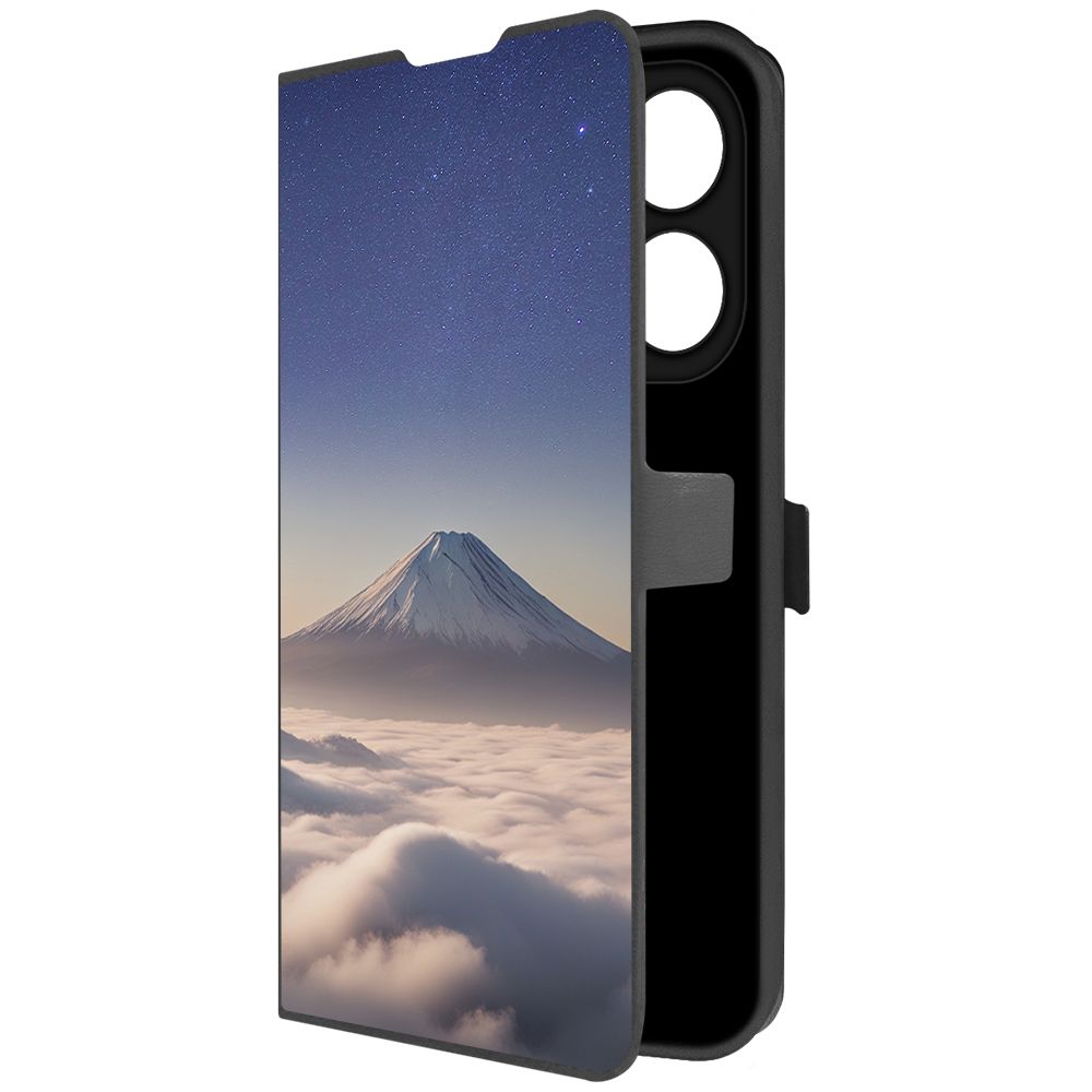 

Чехол-книжка Krutoff Eco Book для TECNO Spark 20 Pro Япония, Фудзияма (черный)