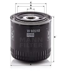 

Фильтр масляный двигателя MANN-FILTER W920/48, фильтр масляный двигателя W920/48