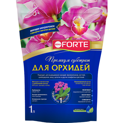 Субстрат для орхидей Bona Forte, пакет, 1 л