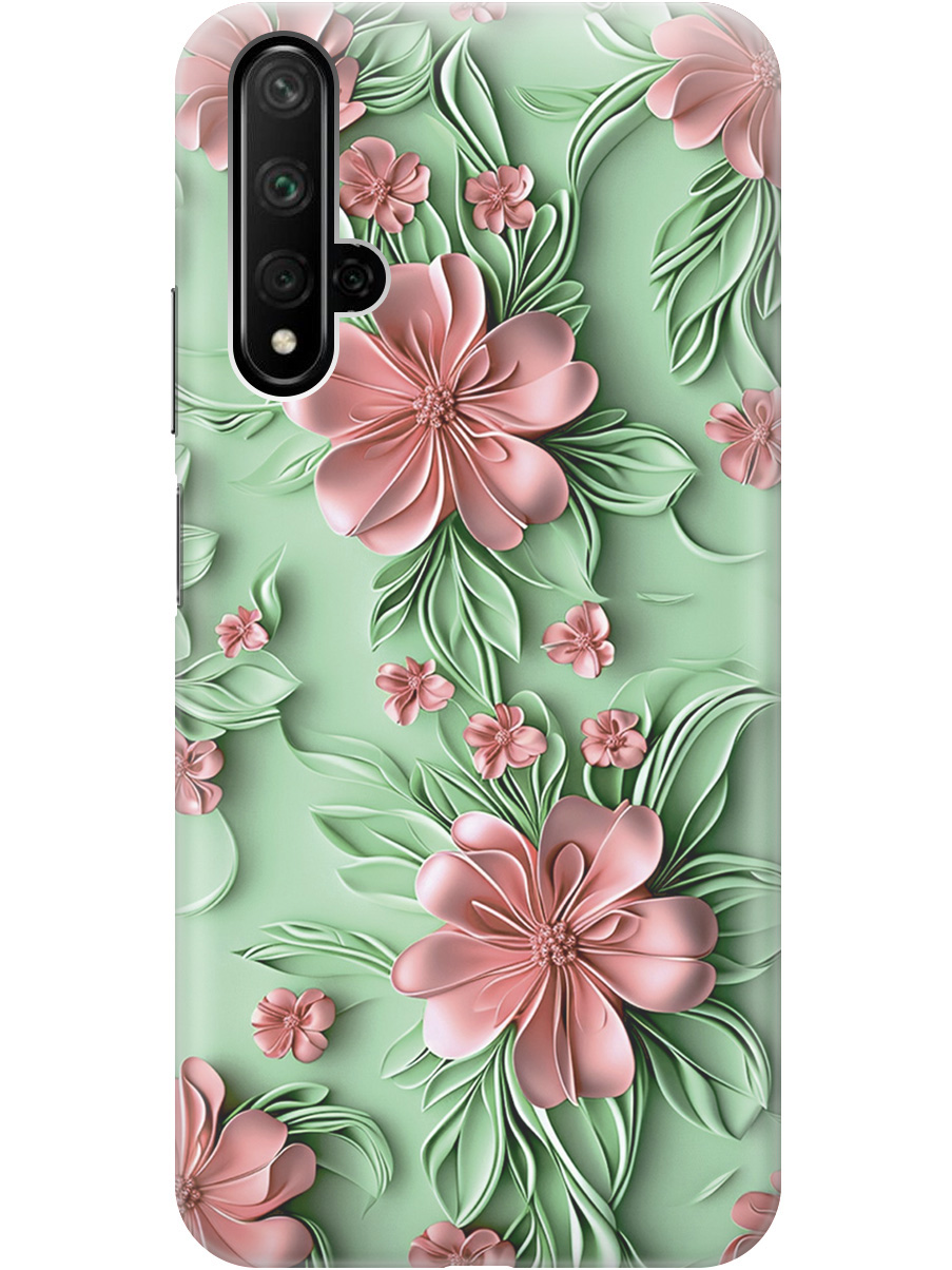 

Силиконовый чехол на Honor 20 / Huawei Nova 5T с принтом "Розовые цветы на мятном фоне", Прозрачный;зеленый;розовый, 721508921