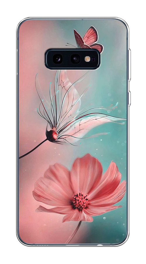 

Чехол на Samsung Galaxy S10E "Бабочка и цветок", Голубой;розовый, 27250-1