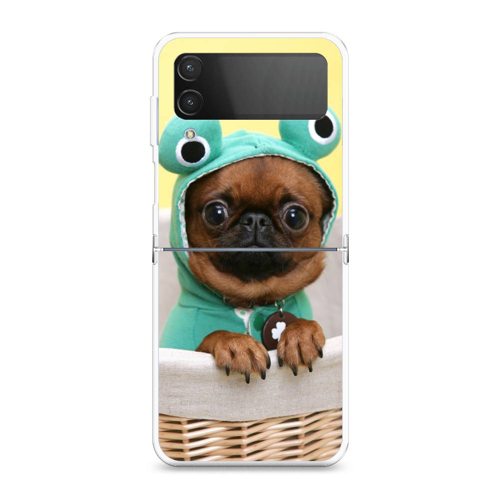 

Чехол на Samsung Galaxy Z Flip 4 "Собачка в шапке лягушки", Коричневый;желтый;голубой, 2106650-1