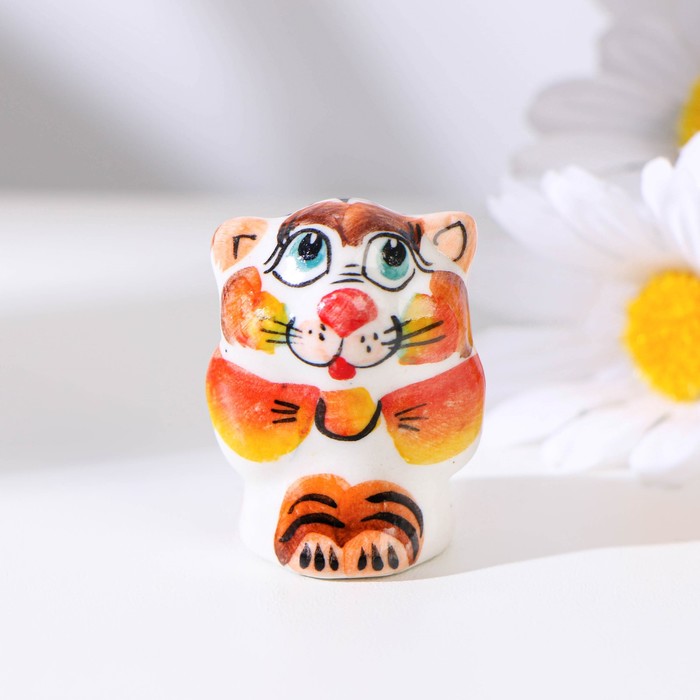 

Сувенир «Кот с бантом», 3 см, цвет, гжель