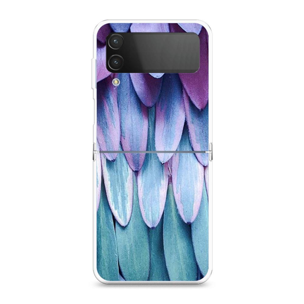 

Чехол на Samsung Galaxy Z Flip 4 "Синее перо", Фиолетовый;голубой, 2106650-3
