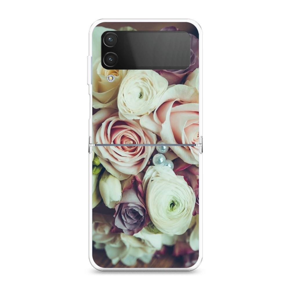 

Чехол на Samsung Galaxy Z Flip 4 "Свадебный букет", Белый;фиолетовый, 2106650-2