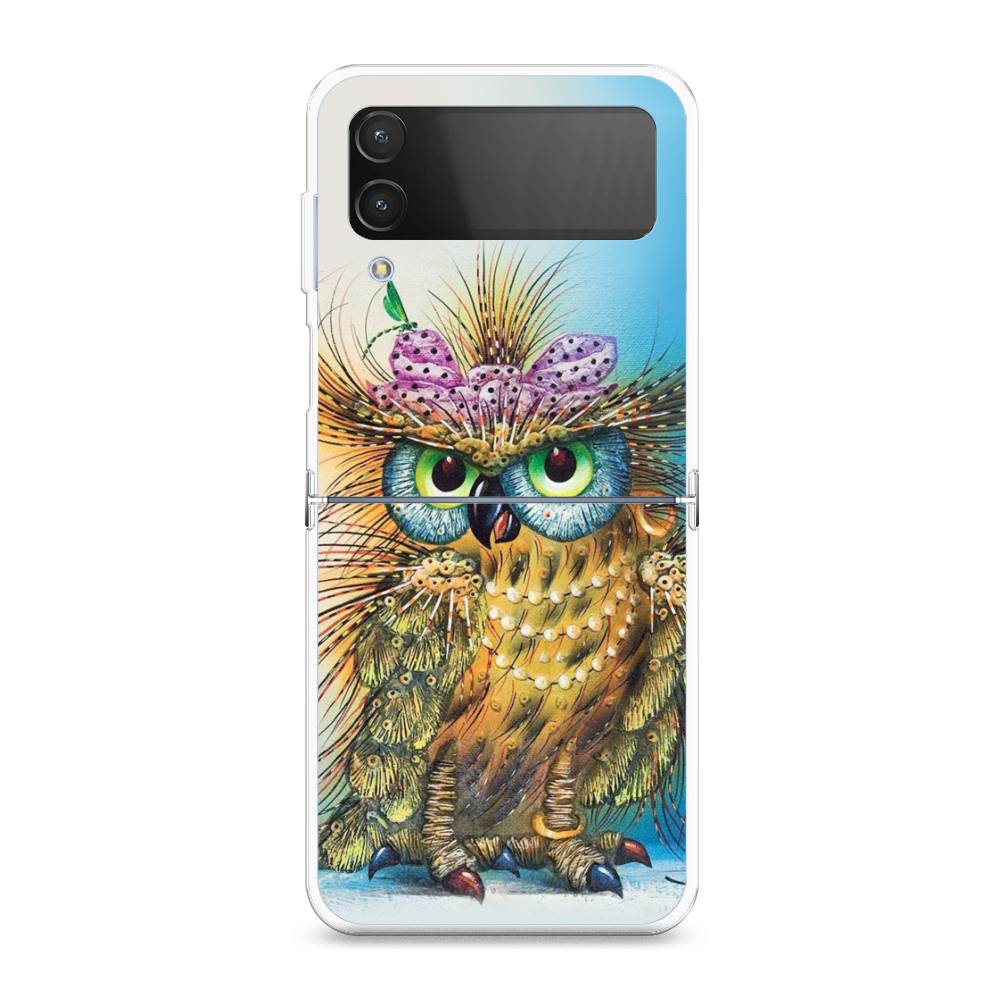 

Чехол на Samsung Galaxy Z Flip 4 "Модная сова", Коричневый;голубой, 2106650-1