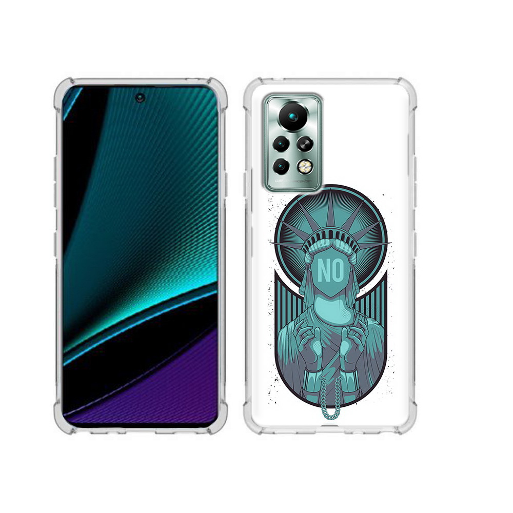 

Чехол MyPads Tocco для Infinix Note 11 Pro статуя свободы зеленый, Прозрачный, Tocco