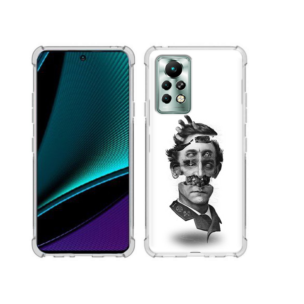 

Чехол MyPads Tocco для Infinix Note 11 Pro страшное лицо абстракция, Прозрачный, Tocco