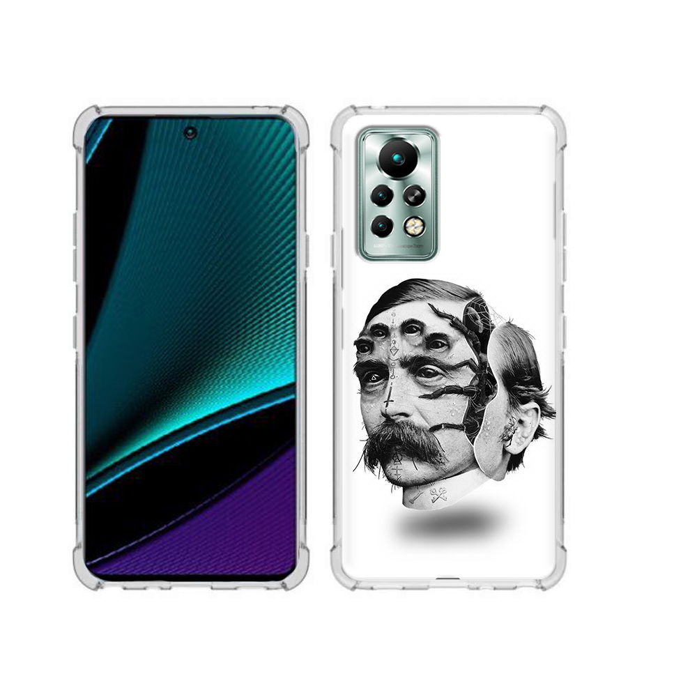 

Чехол MyPads Tocco для Infinix Note 11 Pro страшное лицо мужчины, Прозрачный, Tocco