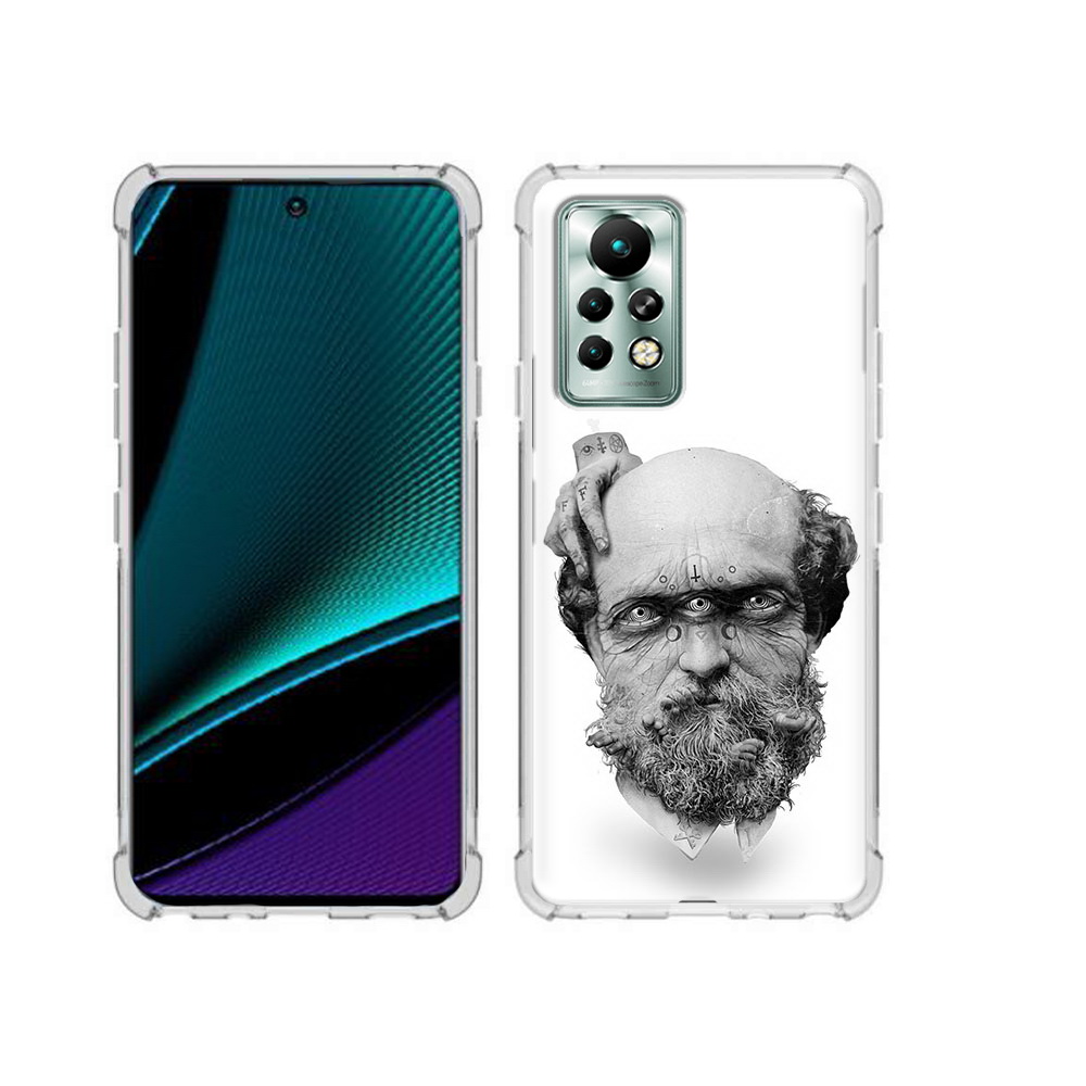 

Чехол MyPads Tocco для Infinix Note 11 Pro страшный бородатый мужчина абстракция, Прозрачный, Tocco