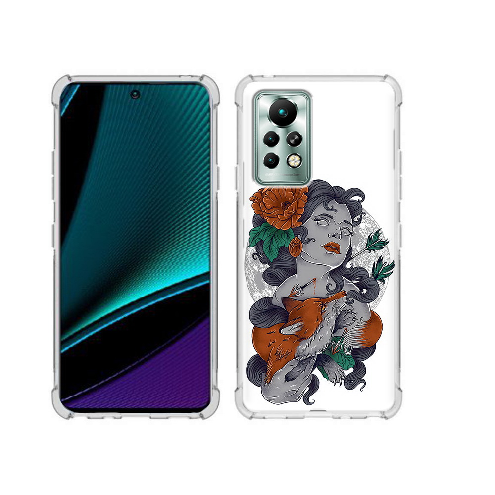 

Чехол MyPads Tocco для Infinix Note 11 Pro темная девушка с лисой, Прозрачный, Tocco