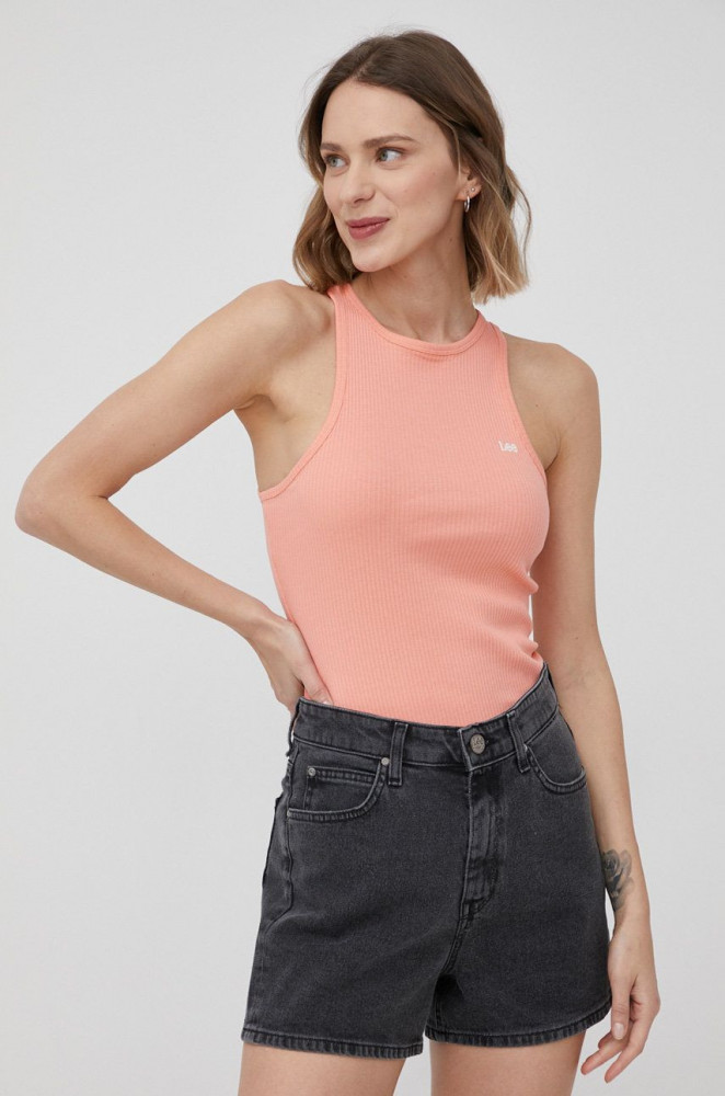 

Майка женская Lee Ribbed Tank оранжевая 42, Оранжевый, Ribbed Tank