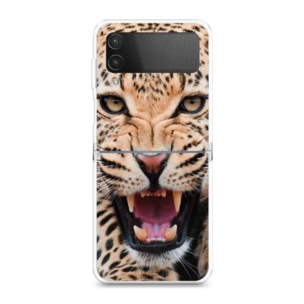 

Чехол на Samsung Galaxy Z Flip 4 "Леопард 3d", Бежевый;черный, 2106650-6