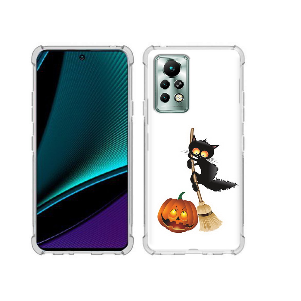 

Чехол MyPads Tocco для Infinix Note 11 Pro хэлуинский котик, Прозрачный, Tocco