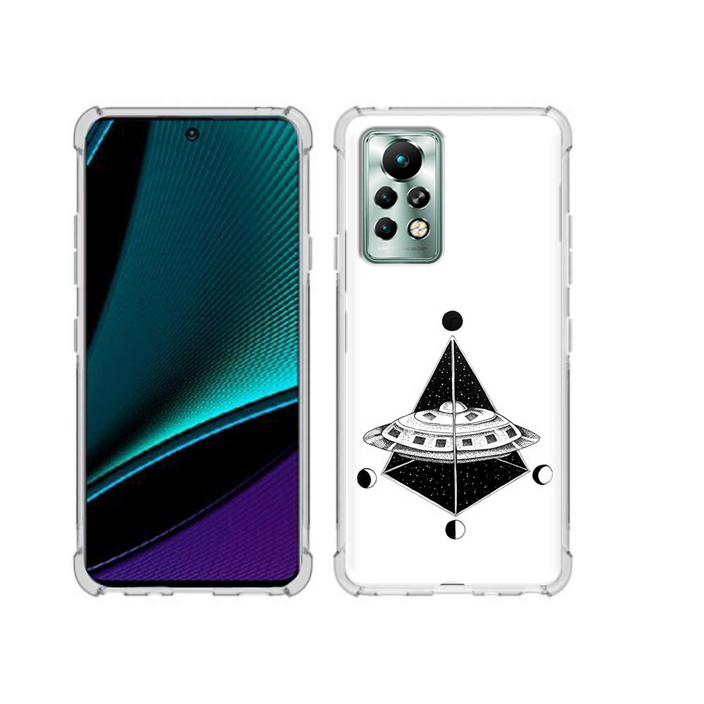 

Чехол MyPads Tocco для Infinix Note 11 Pro черно белая летающая тарелка, Прозрачный, Tocco
