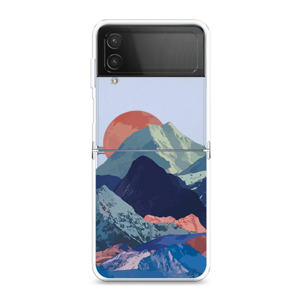 

Чехол на Samsung Galaxy Z Flip 4 "Закат в снежных горах", Красный;серый;голубой, 2106650-2