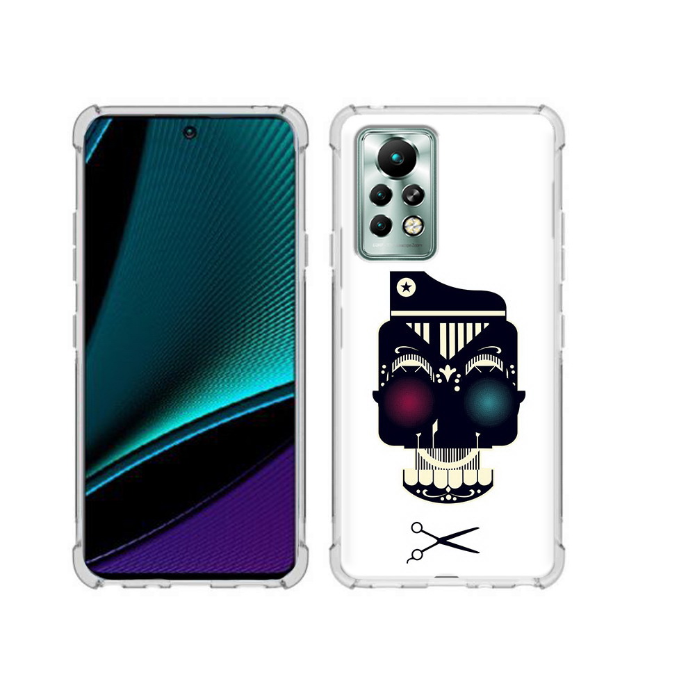 

Чехол MyPads Tocco для Infinix Note 11 Pro черно белый скелет с яркими глазами, Прозрачный, Tocco