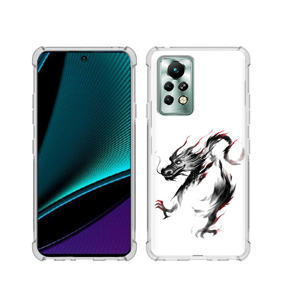 

Чехол MyPads Tocco для Infinix Note 11 Pro черный дракон, Прозрачный, Tocco