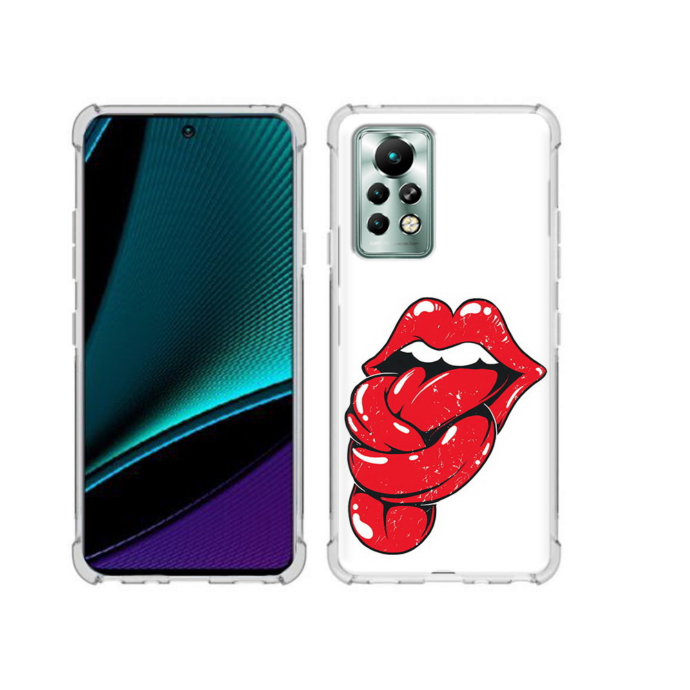 

Чехол MyPads Tocco для Infinix Note 11 Pro яркие губы с языком, Прозрачный, Tocco