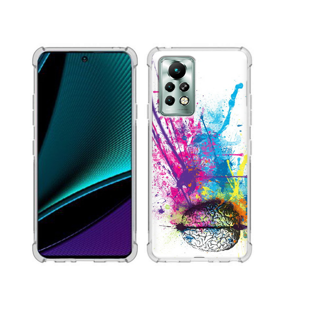 

Чехол MyPads Tocco для Infinix Note 11 Pro яркий красочный мозг, Прозрачный, Tocco