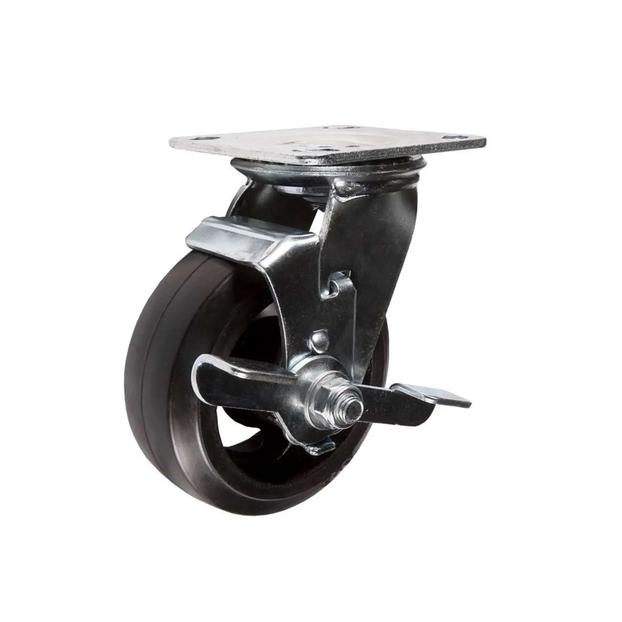 Большегрузное чугунное колесо поворот.с панелью и тормоз.SCDB 42 (100 мм; 130 кг) А5 большегрузное чугунное поворотное колесо а5