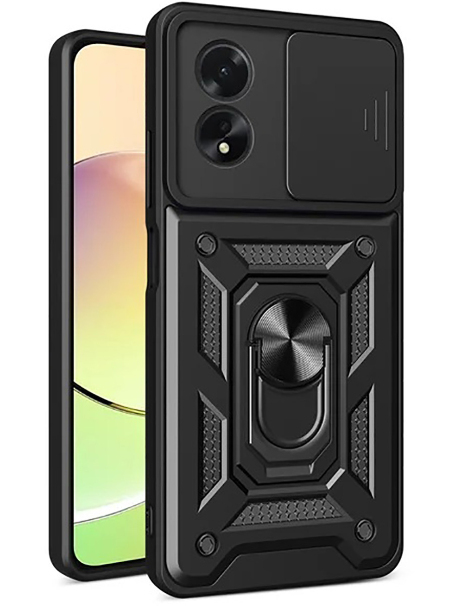 

Противоударный чехол на Oppo A78 4G с защитой камеры, Черный, 782629413