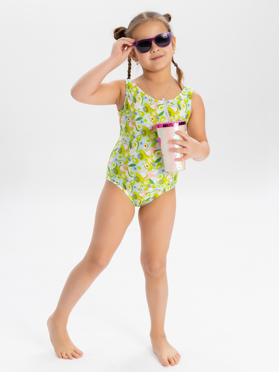 фото Купальник слитный детский котмаркот 3221197 цв. зеленый р. 104