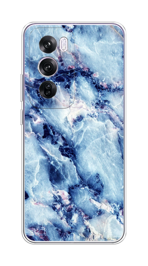

Чехол на Oppo Reno 12 Pro "Мрамор с синими прожилками", Синий, 2517150-1