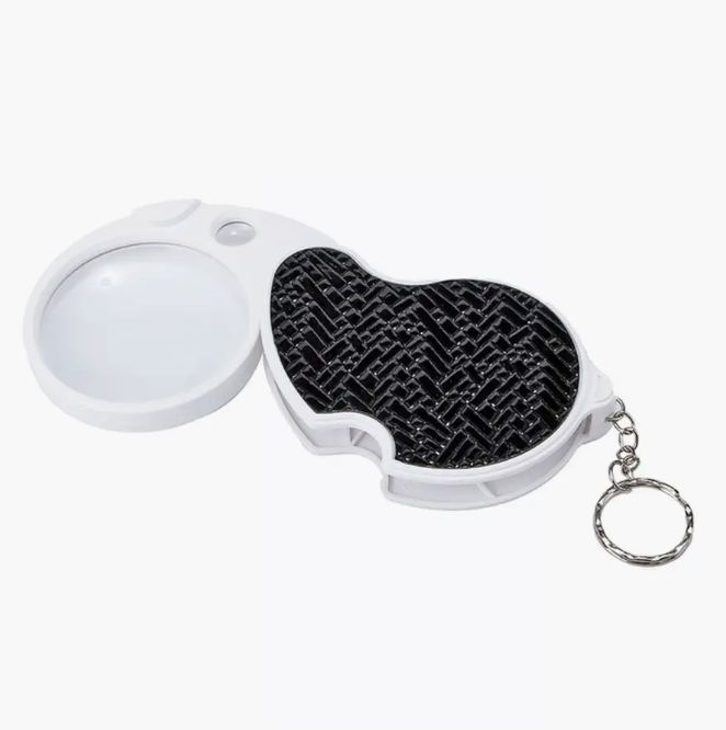 

Лупа Magnifier NGY 6901 С1 карманная, складная с подсветкой 4х60 мм/20х12 мм, Белая
