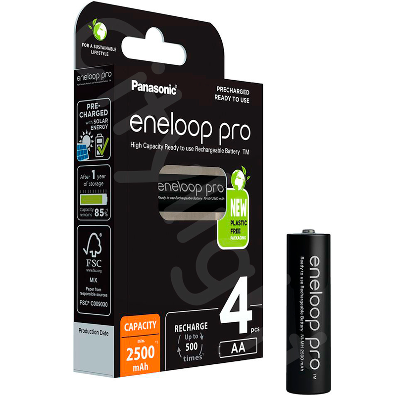 Panasonic eneloop pro Аккумуляторы BK-3HCDE/4BE 2500mAh AA R06 BL4 6330 аккумуляторы panasonic eneloop combi aa aaa