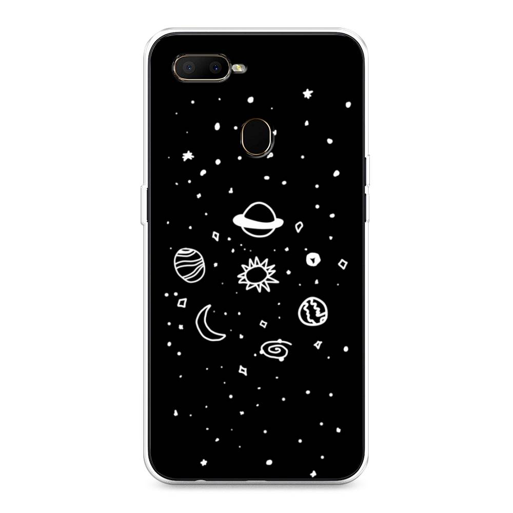 

Чехол для Oppo A5s "Дудл солнечной системы", Бежевый;серый, 252350-2