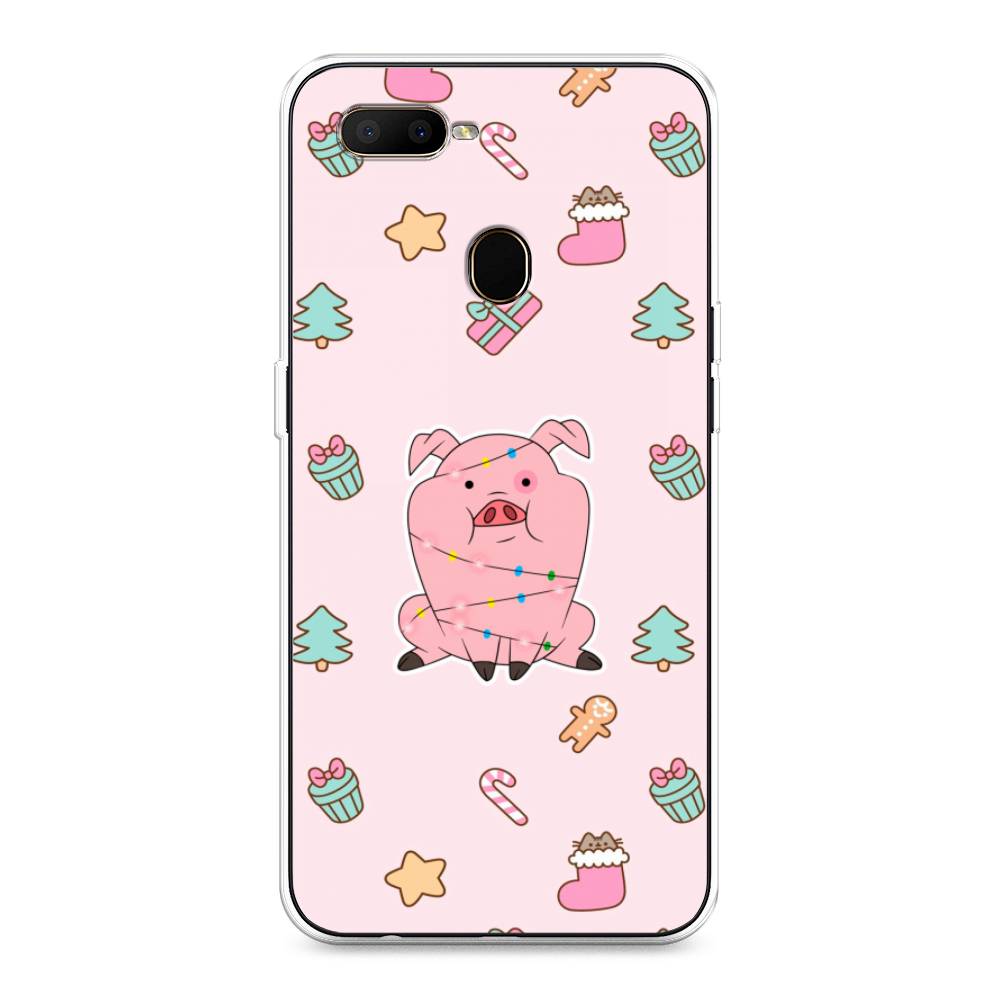 

Чехол для Oppo A5s "Розовая свинка", Розовый;зеленый, 252350-5