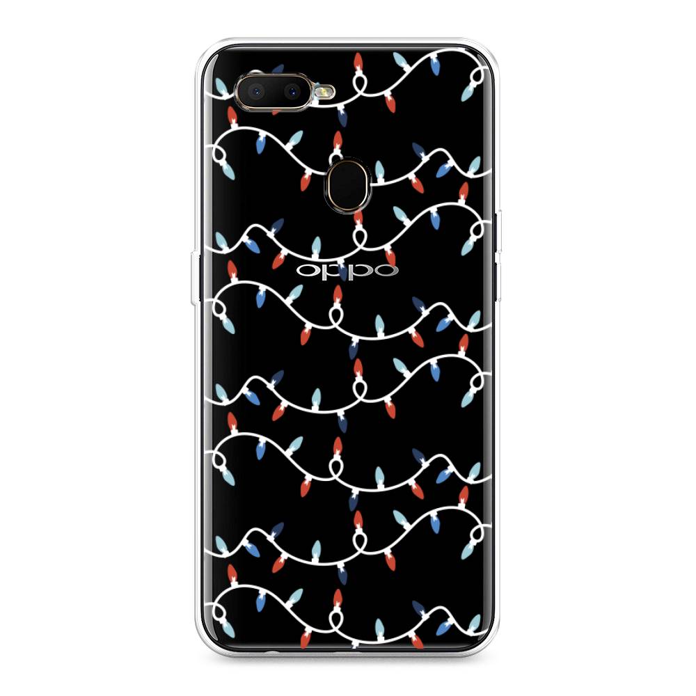 

Чехол для Oppo A5s "Разноцветная гирлянда", Белый;красный;синий, 252350-5