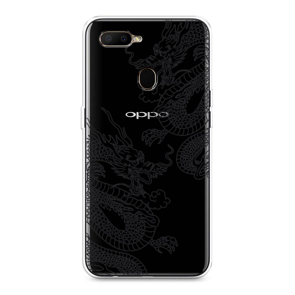 

Чехол на Oppo A5s "Два китайских дракона", Серый;черный, 252350-1