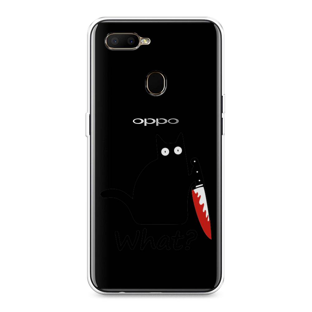 

Чехол на Oppo A5s "Котик с ножом", Черный;красный, 252350-6