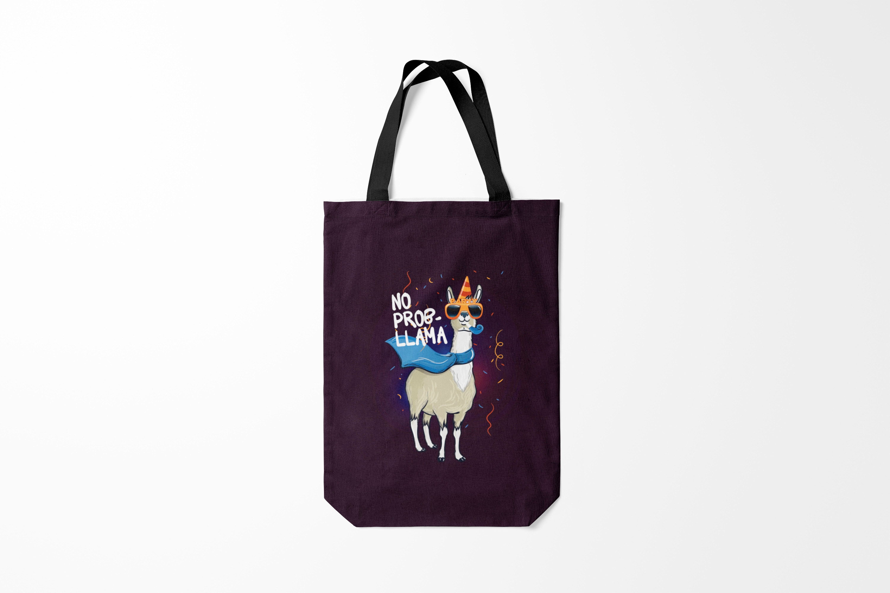 

Сумка шoппер унисекс Burnettie Животные No prob llama, бордовый, Животные No prob llama